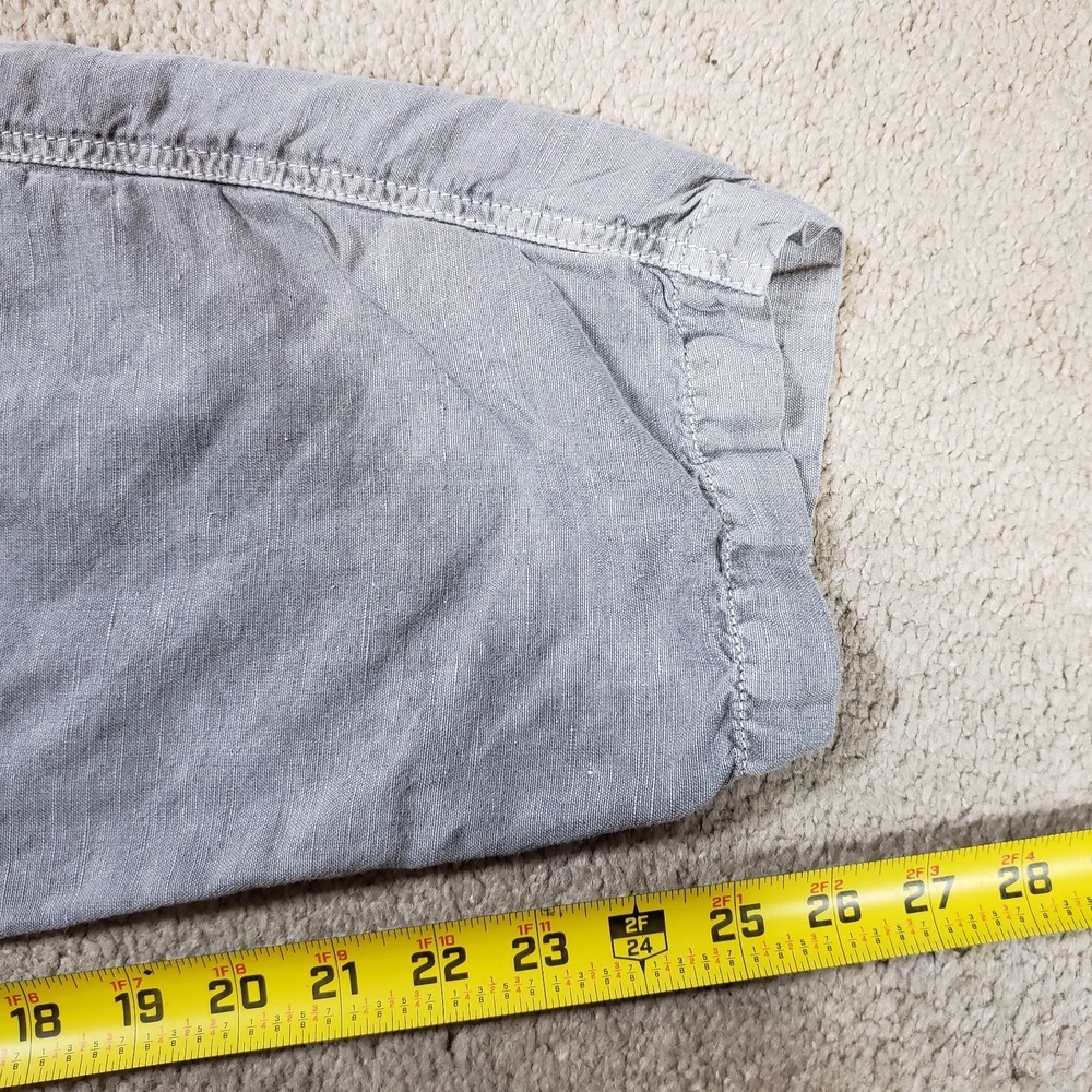Sundance Linen Blend Pants 16 Gray Button Fly Crop Square Pockets Boho Festival - Picture 8 of 9